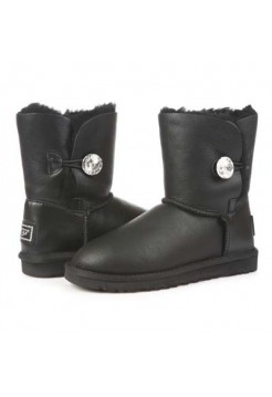 UGG Bailey Button I DO Leather Bling Black